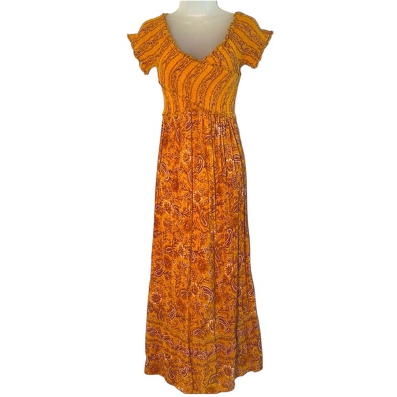 Patrons of Peace Dresses & Skirts - Patrons of Peace Orange and Brown Maxi Dress